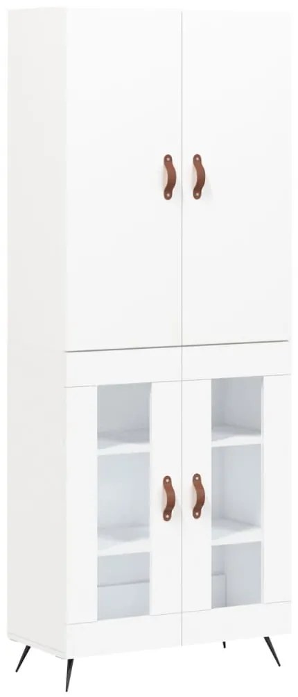 3195707 vidaXL Висок шкаф, бял, 69,5x34x180 см, инженерно дърво