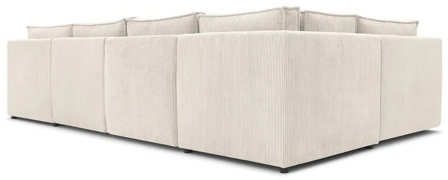 Кремав променлив велурен U-образен ъглов диван Nihad modular - Bobochic Paris