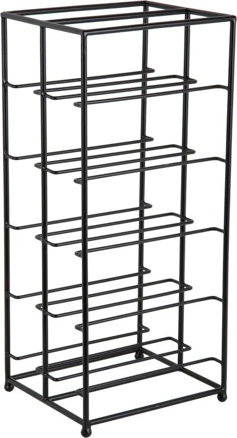 Черен метален стелаж за вино брой бутилки 10 25x57x22,5 cm Dual Floor – PT LIVING