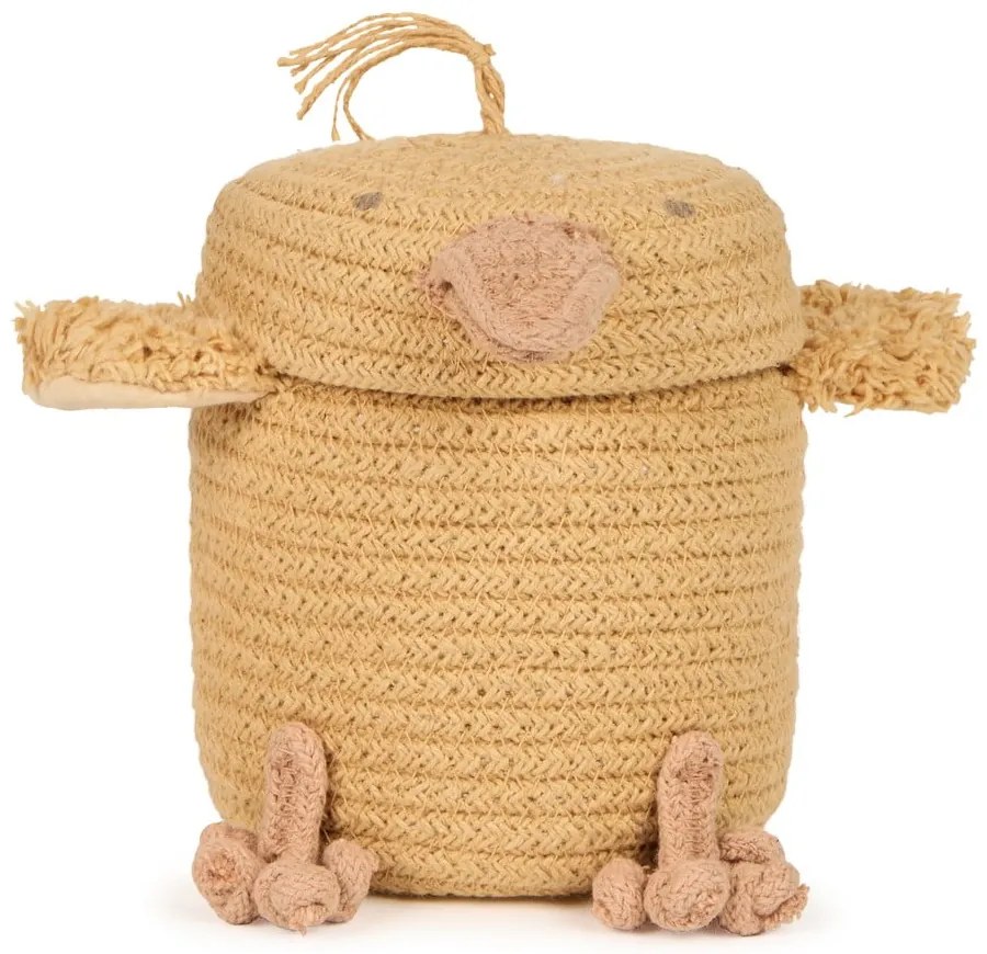 Жълта текстилна детска кошница за играчки ø 13x15 cm Mini Charlie the Chicken – Lorena Canals