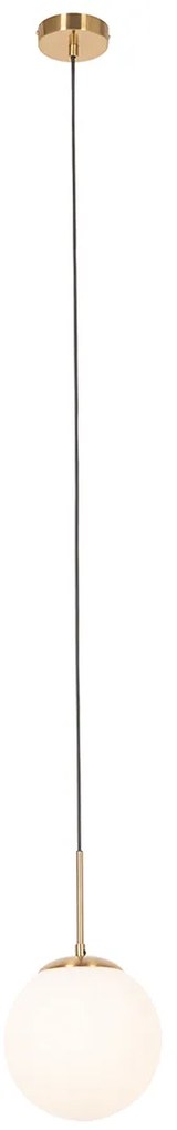 Смарт висяща лампа златна с опалово стъкло, включваща Wifi P45 - Flore