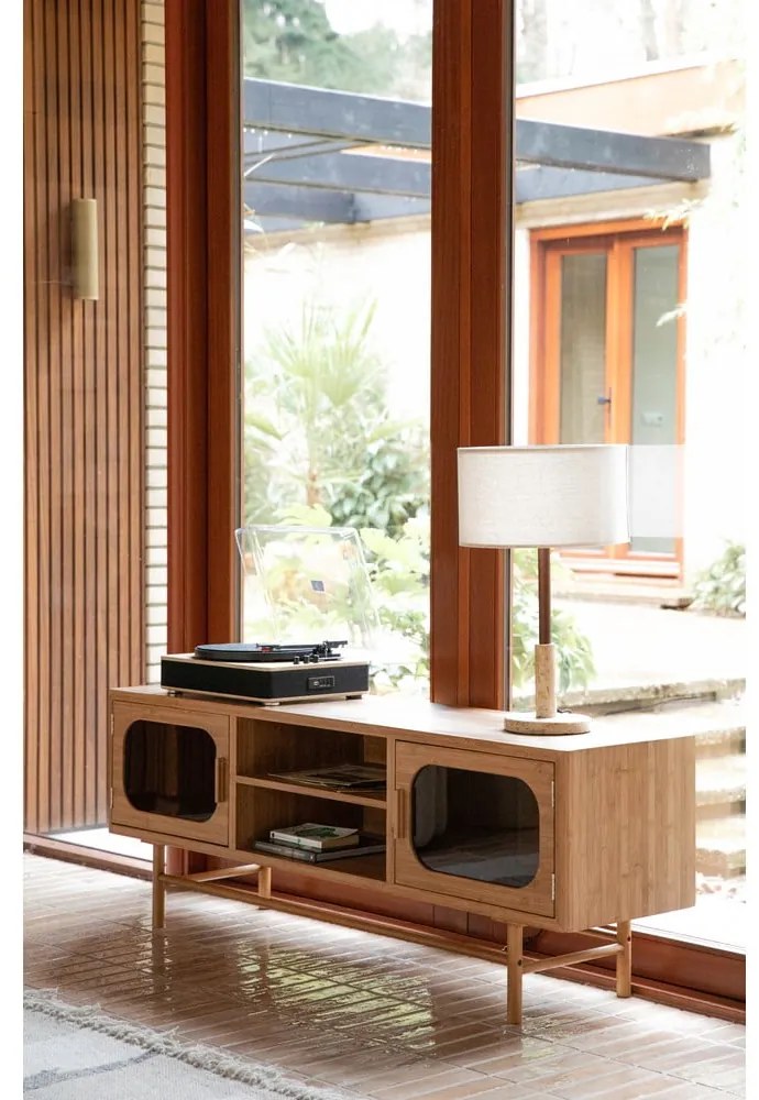 Бамбукова маса за телевизор в естествен цвят 150x55x40 cm Caroun – Dutchbone