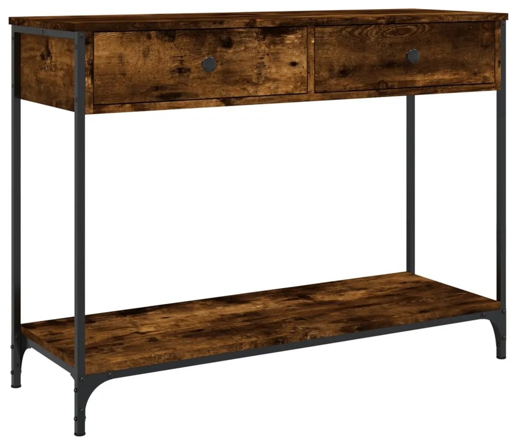 834172 vidaXL Конзолна маса, опушен дъб, 100x34,5x75 см, инженерно дърво