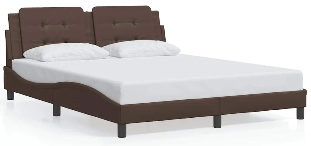 3208193 vidaXL Рамка за легло без матрак Zadar, кафява, 160x200 см, изкуствена кожа
