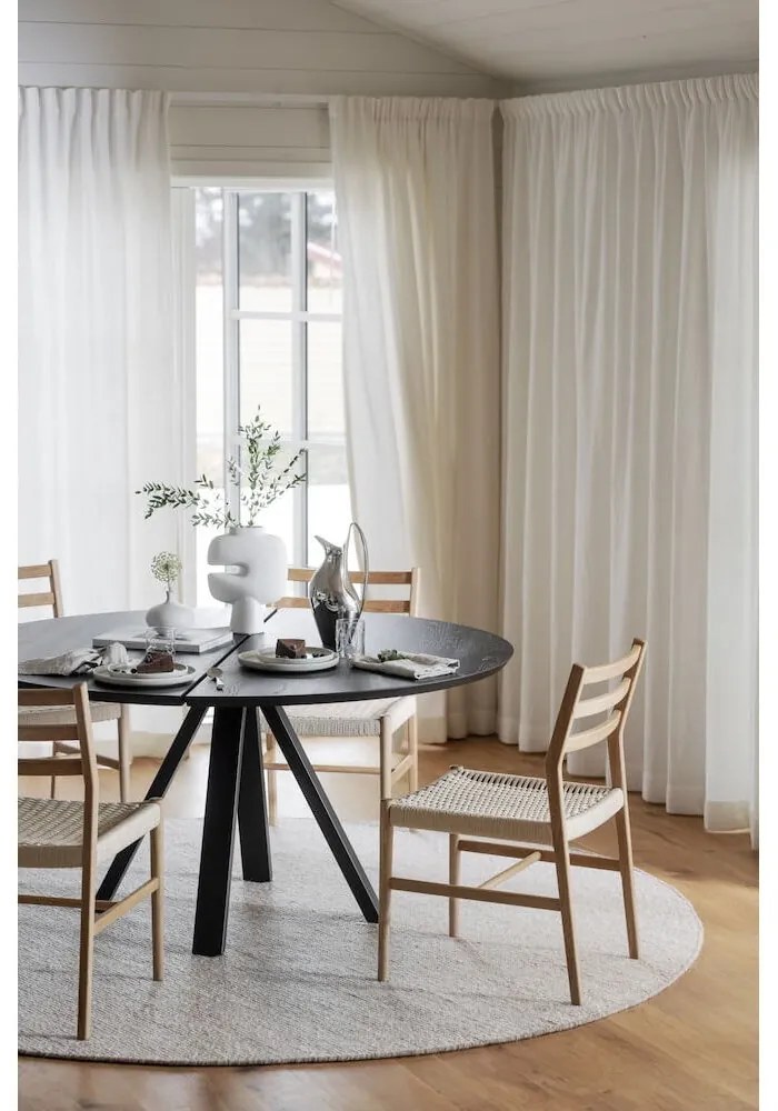 Кръгла маса за хранене с дъбов плот 150x150 cm Carradale - Rowico