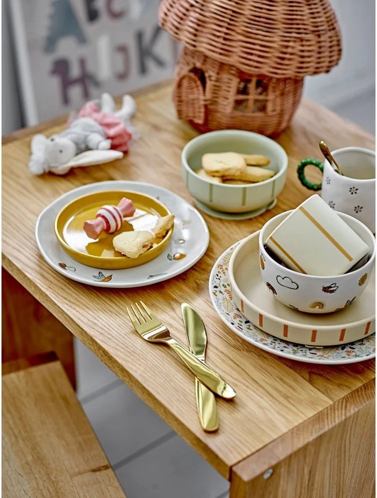 Глинен детски комплект за хранене 3 бр. Agnes – Bloomingville Mini