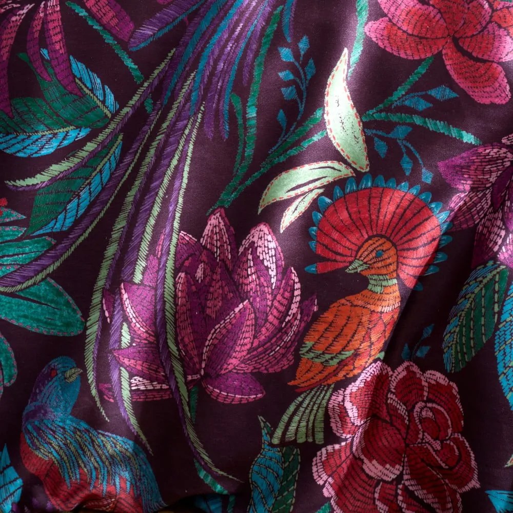 Лилаво двойно спално бельо 200x200 cm Kate Floral – Catherine Lansfield