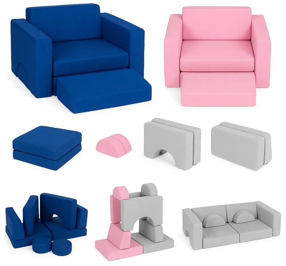 Детски модулен диван - 8 части, различни цветове