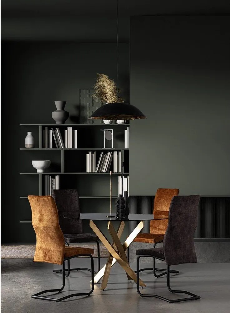 Тапициран трапезен стол в цвят горчица Thelma – Bizzotto