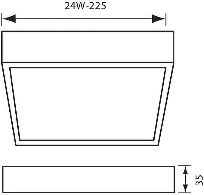 Плафониера HUGO LED, черен, 24W, 4000K