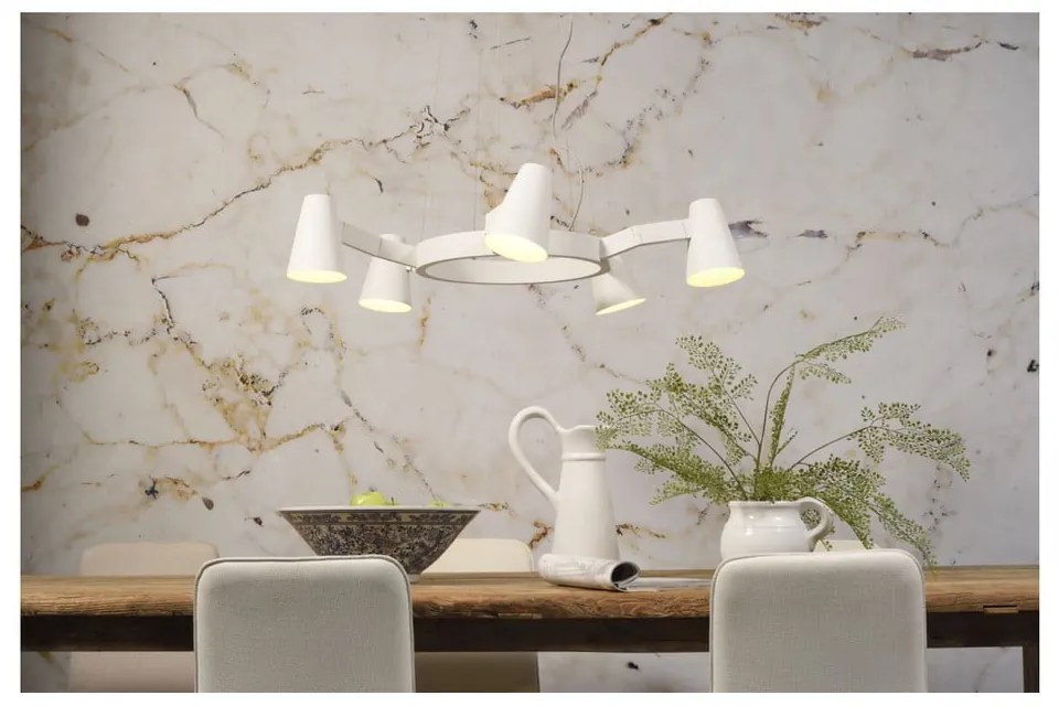 Бяла висяща лампа за 5 крушки Biarritz - it's about RoMi