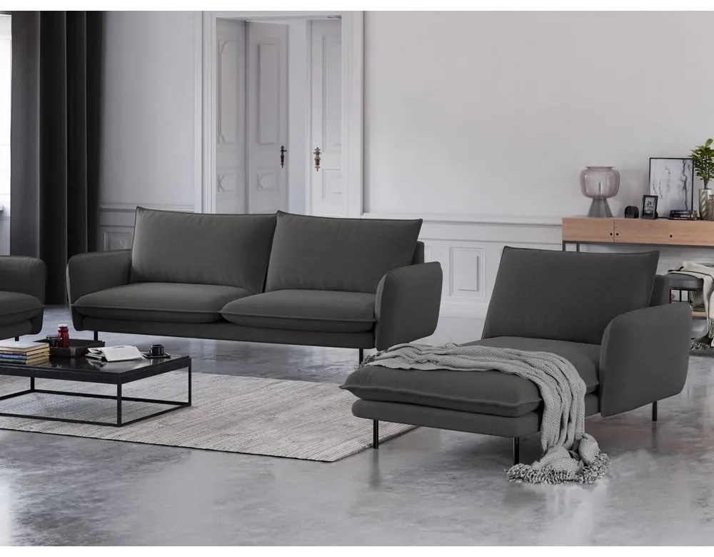 Тъмносив стол за отдих, десен ъгъл Vienna - Cosmopolitan Design