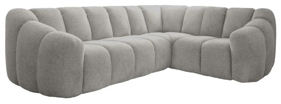 Светлосив ъглов диван (десен ъгъл/L форма) Shell – Miuform