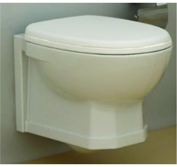 Конзолна тоалетна чиния ICC 4334, седалка и капак, порцелан, бял, 55x37x36.5см