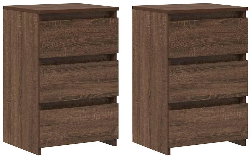 815176 vidaXL Нощни шкафчета 2 бр кафяв дъб 40x35x62,5 см инженерно дърво