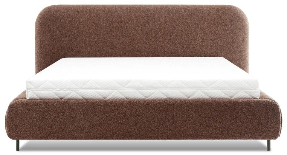 Теракотено двойно легло 180x200 cm тапицирано с място за съхранение с включена подматрачна рамка Pointt – ELTAP