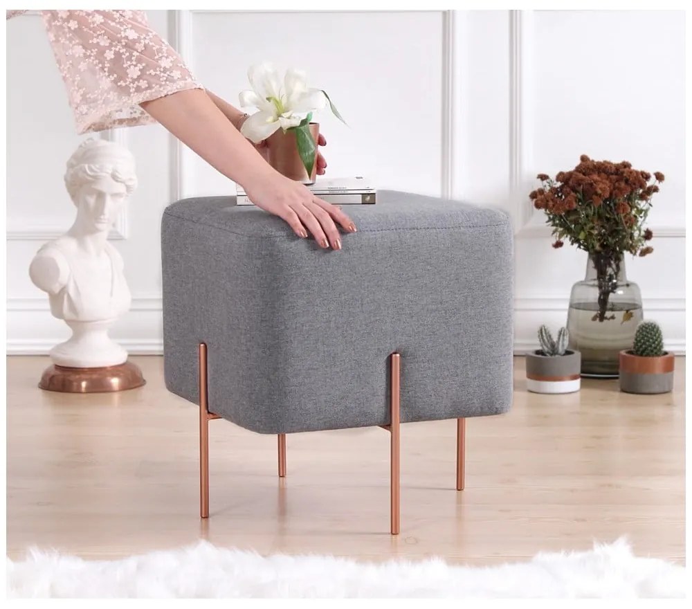 Сива табуретка Copper – Artie