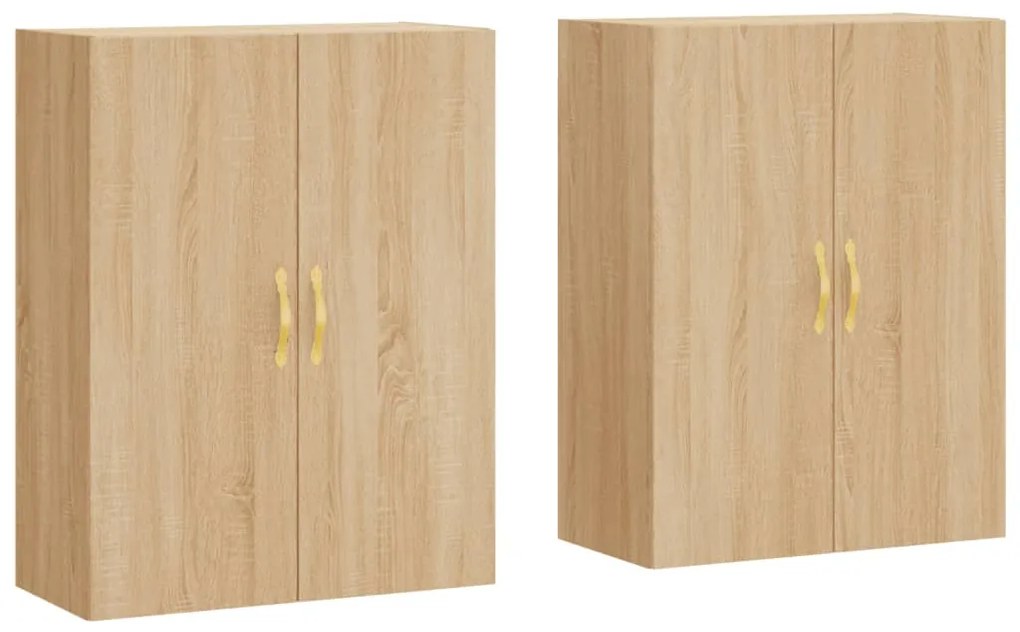 3195606 vidaXL Стенни шкафове, 2 бр, дъб сонома, 69,5x34x90 см