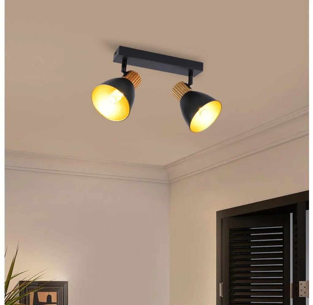 Brilagi - Точково осветително тяло ODENSE 2xE14/10W/230V каучуково дърво/черно