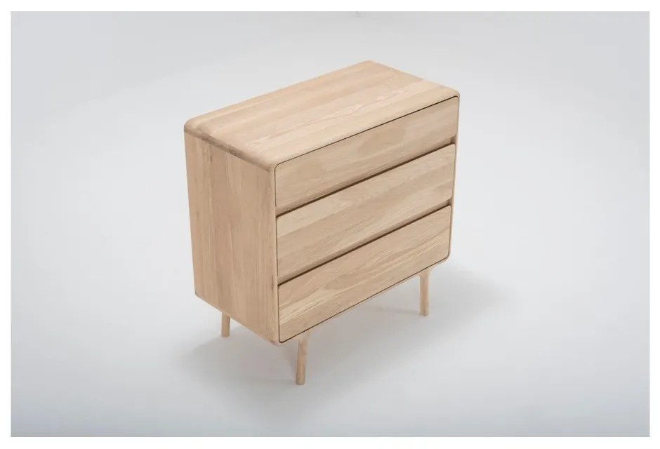 Масивен дъбов скрин с 3 чекмеджета Fawn - Gazzda