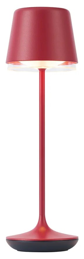 Настолна лампа червена с LED IP65 акумулаторна със станция за зареждане - Treble