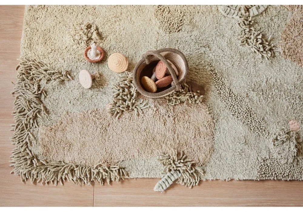 Бежово памучно детско килимче за игра 120x160 cm Mushroom Forest – Lorena Canals
