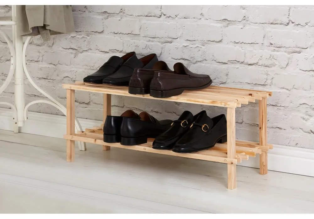 Стойка за обувки от масивна ела в естествен цвят – Premier Housewares