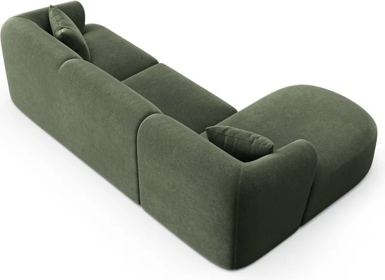 Зелен кадифен ъглов диван (ляв ъгъл) Campi – Cosmopolitan Design