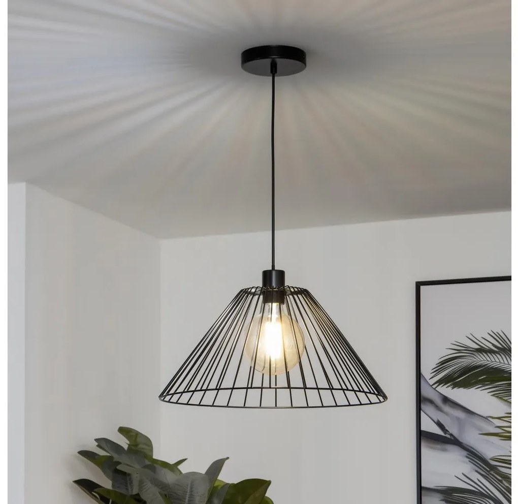 Brilagi - LED полилей на кабел CERIA WIRE 1xE27/40W/230V диаметър 45 см черен