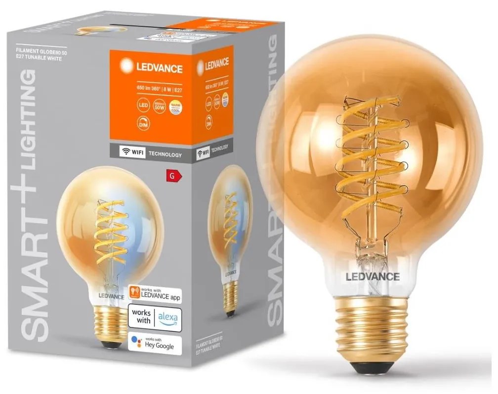 LED Димируема крушка SMART+ GLOBE E27/8W/230V 2200-5000K Wi-Fi - Ledvance