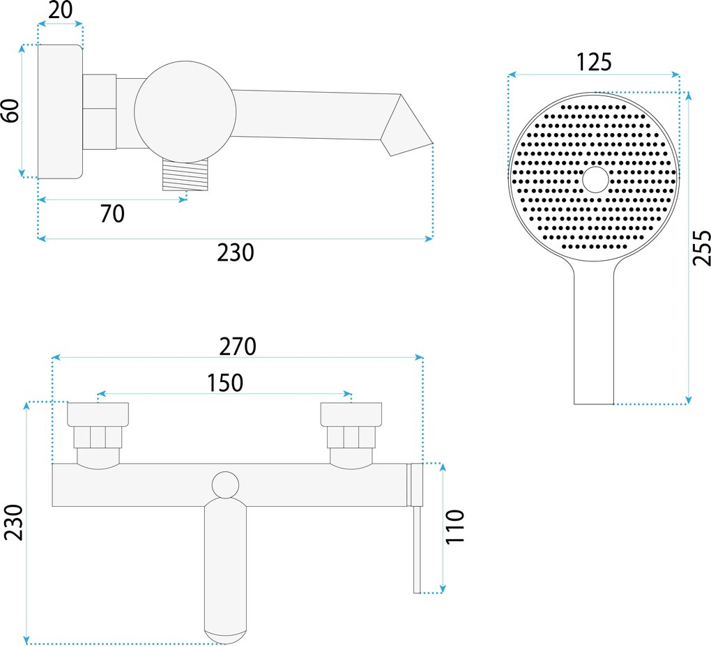 Смесител за вана Rea Foss Gold  Brush