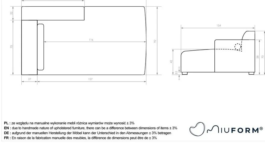 Бежов модулен диван (десен ъгъл) Flex Felix – Miuform