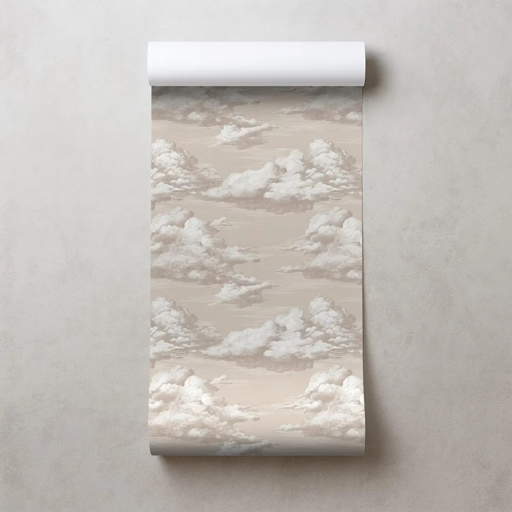 Тапет – Бежови винтидж облаци