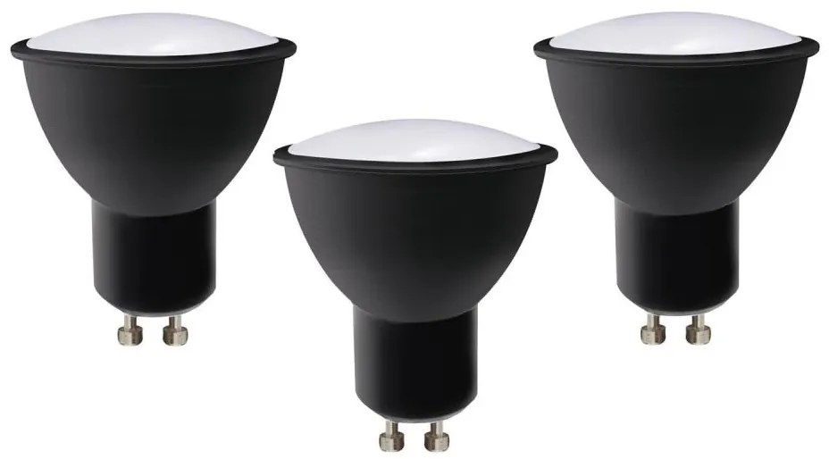 К-кт 3x LED Крушка ECOLINE GU10/6W/230V 4000K черен - Brilagi