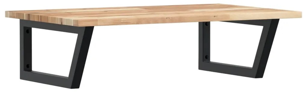 3302787 vidaXL Стенен рафт за мивка, стомана и масивно дърво акация