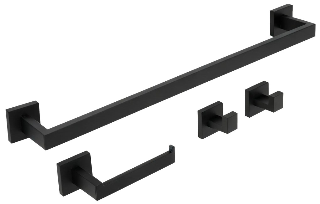 Комплект аксесоари за баня Rio Black 4 части