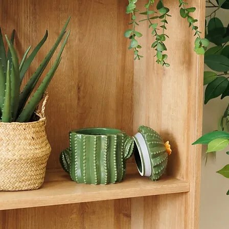 Кутия за съхранение atmosphera Yucatan, 16xH15.5x11cm, Керамика, Зелен