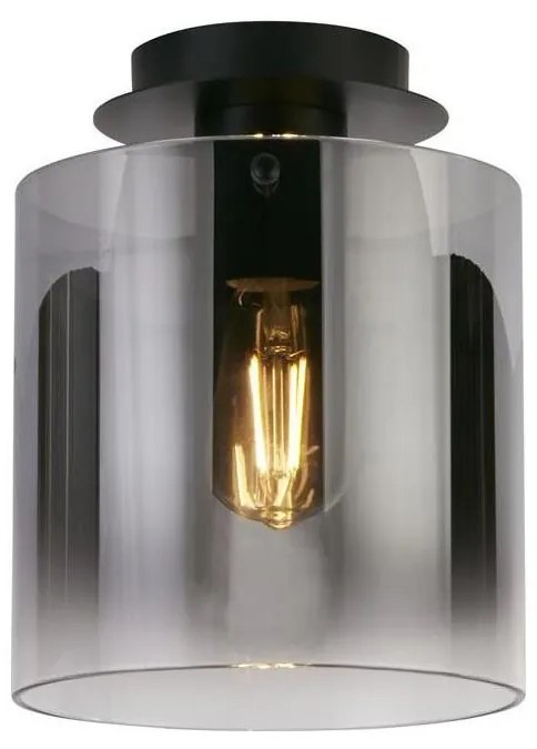 Searchlight 88911-1BK - Таванно осветително тяло SWEDEN 1xE27/60W/230V Ø22 см черен/димчат