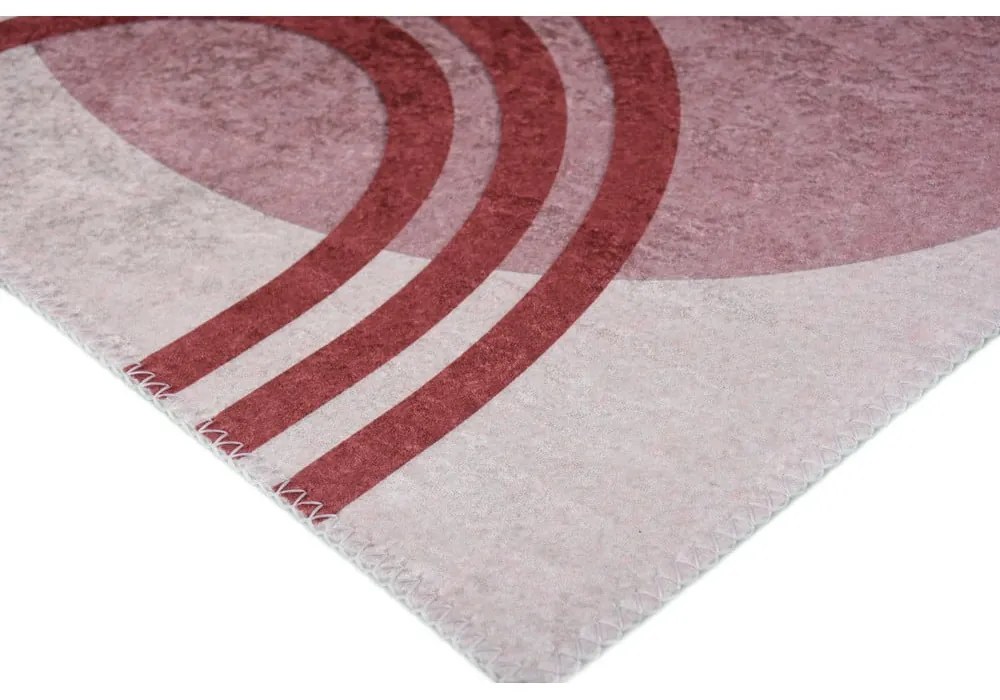 Червен/бял килим, подходящ за миене 120x180 cm - Vitaus
