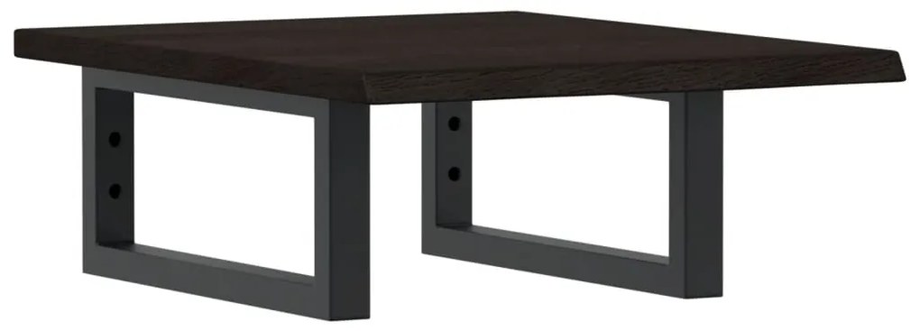 3302573 vidaXL Стенен рафт за мивка, стомана и масивно дърво дъб