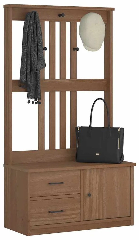 4010494 vidaXL L Дърво за антре SANDENS 87x40x159,5 cm масивна дървесина бор
