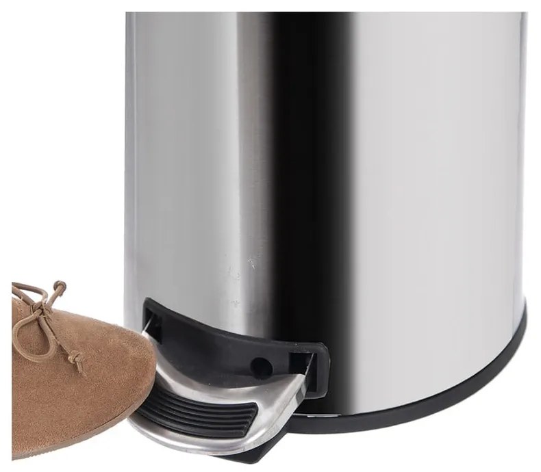 Кошче за боклук с педал от неръждаема стомана в лъскаво сребристо 3 l – Orion