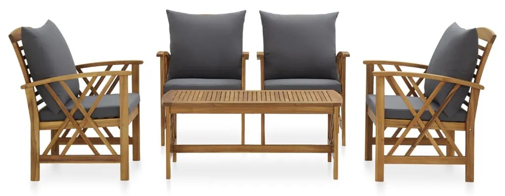 3057994  5 Piece Garden Lounge Set with Cushions Solid Acacia Wood (310265+2x310268)