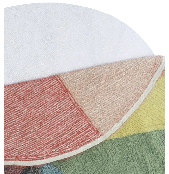 Вълнен ръчно изработен детски килим подходящ за пране ø120 cm Pie Chart – Lorena Canals