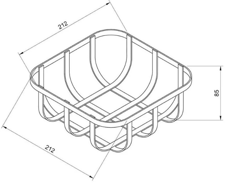 Панер за хляб OLIVER BROWN OB-1225-B, 21х21х8.5 см, Метал, Текстил, Черен