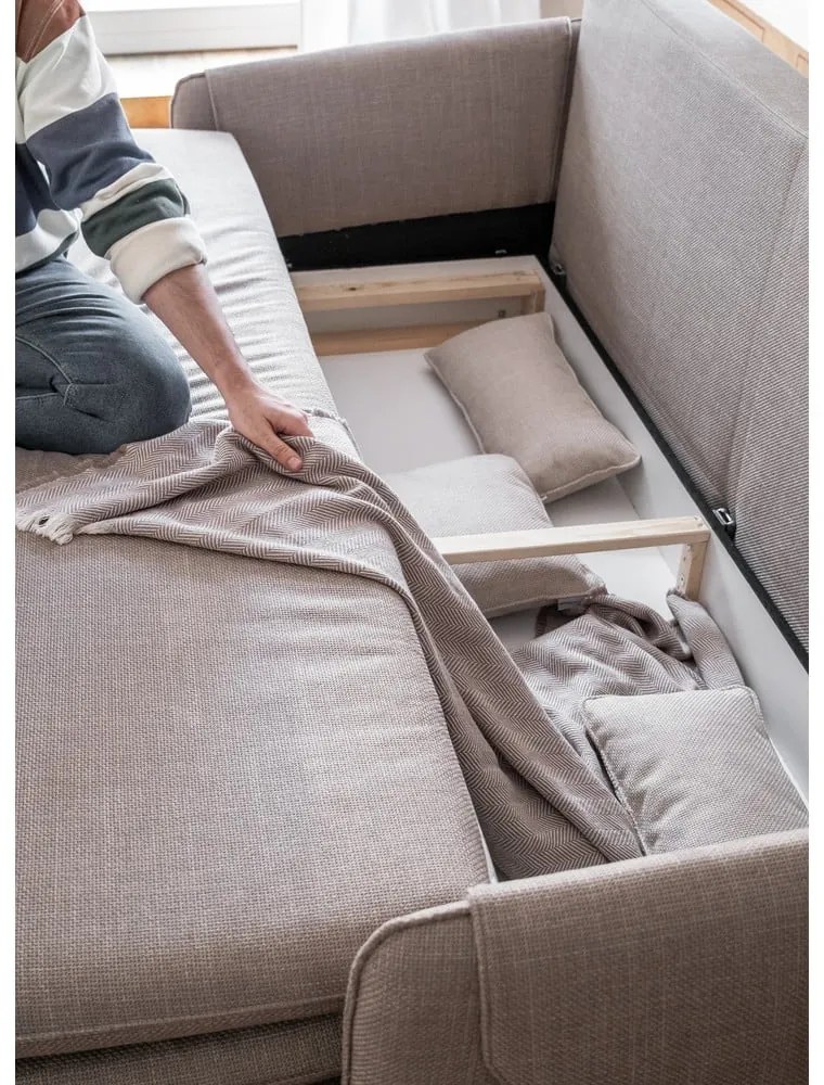 Светлокафяв разтегателен диван 207 cm Simon – Miuform