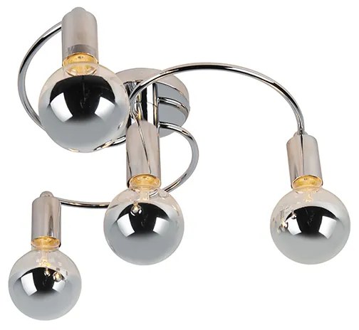 Таванна лампа арт деко хром 4-светлина - Facil