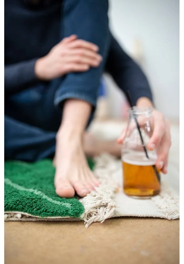 Светлосив и кремав ръчно изработен памучен килим подходящ за пране 140x200 cm Air Natural – Lorena Canals