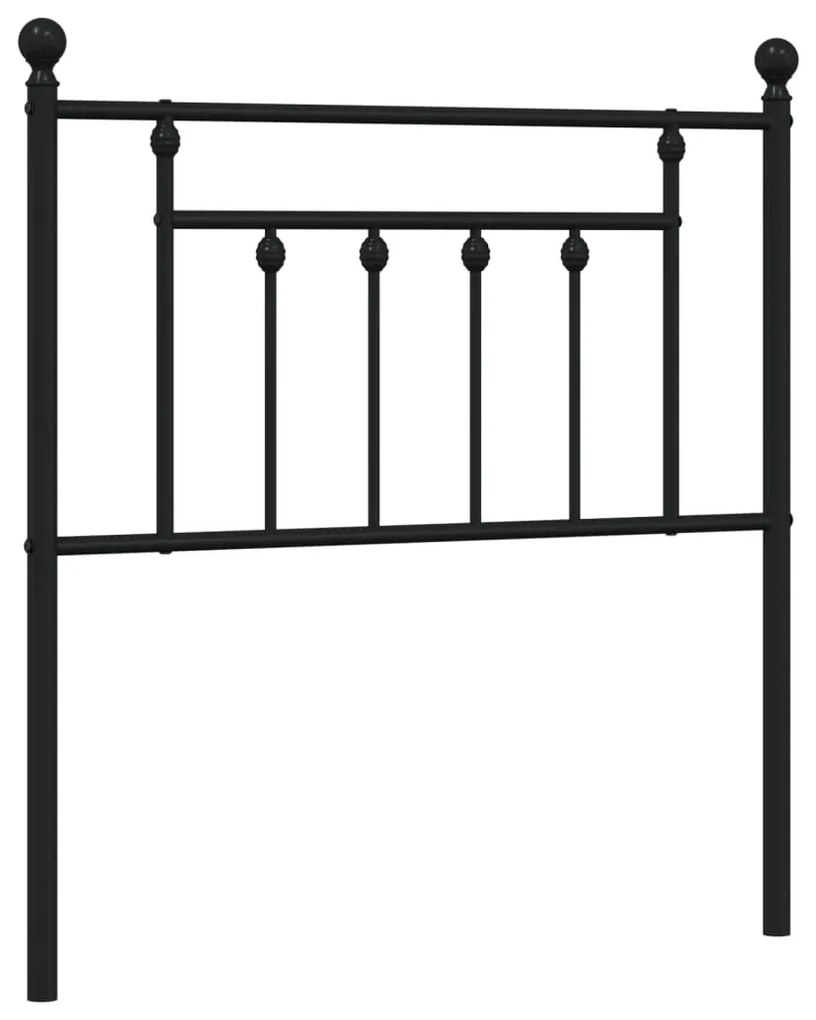 353564 vidaXL Метална резервна табла за легло, черна, 80 см