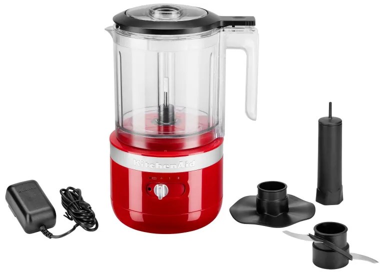 Акумулаторен чопър KitchenAid 5KFCB519EER, 12 V, 1.18 л, 3500 rpm/min, 2 скорости + Pulse, Без BPA, Empire Red